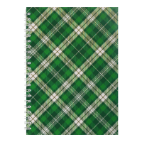 Блокнот А5 48арк клітинка "Шотландка", бічна спіраль зелений, Buromax