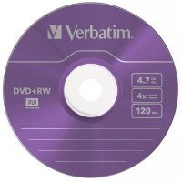 Диск DVD+RW 4.7Gb 4x, Silver, Verbatim
