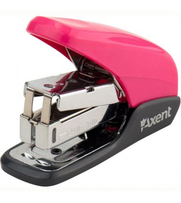 Степлер 20л скобы 24/6 пластиковый корпус розовый Shell, Axent