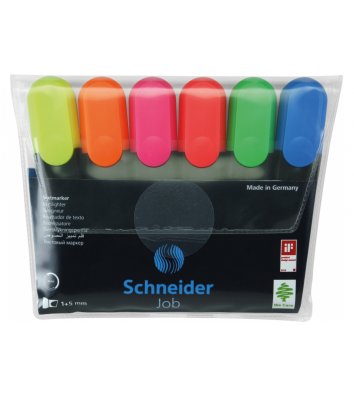Набір текстових маркерів 6 кольорів Job, Schneider