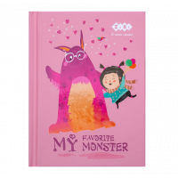 Блокнот А6 64арк клітинка "My favorite monster" рожевий, Zibi
