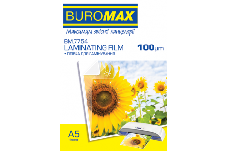 Плівка для ламінування А5 100мкм 100шт глянцева, Buromax