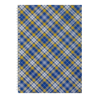 Блокнот А4 48арк клітинка "Шотландка", бічна спіраль синій , Buromax