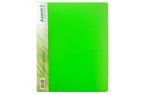 Папка А4 пластикова з затиском Clip B прозора зелена, Axent