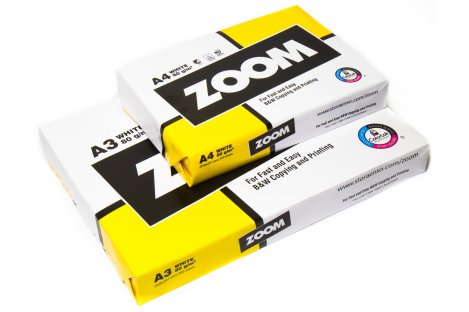 Папір офісний А3 80г/м2 500арк клас С Zoom, білий Папір офісний А3 80г/м2 500арк клас С Zoom, білий